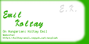 emil koltay business card